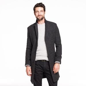 J. Crew Mayfair Topcoat Herringbone Tweed